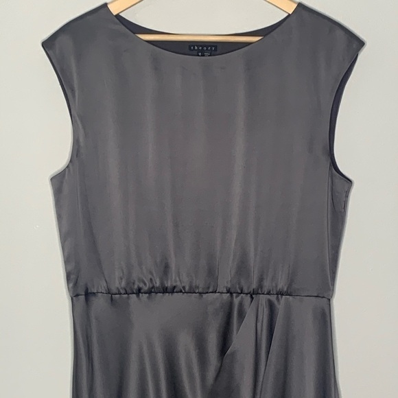 THEORY Silk Arena sheath dress sleeveless gray size 12 - Picture 5 of 12